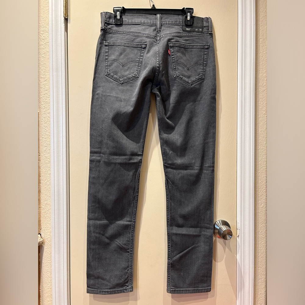 LEVI’S 511 SLIM FIT MEN'S JEANS 33x32 GRAY RED TAB EXCELLENT